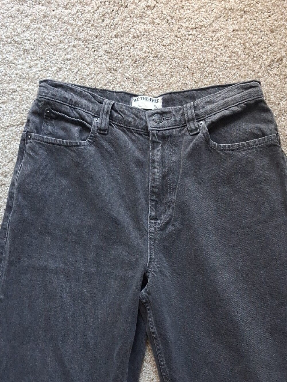 We The Free Women's Straight Leg Jeans in Washed Charcoal - Picture 4 of 10